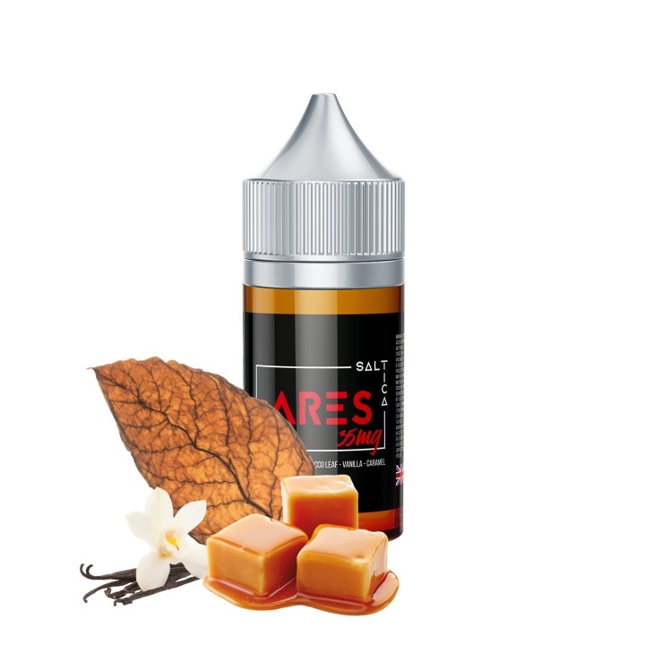 Saltica Ares Salt Likit: Tütün, Vanilya ve Karamel Aromalı 35mg.
