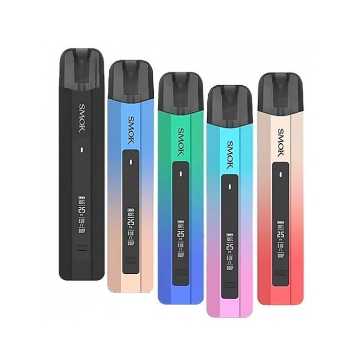 Smok Nfix Pro Pod Mod çeşitli renklerde dijital ekranlı elektronik sigara.