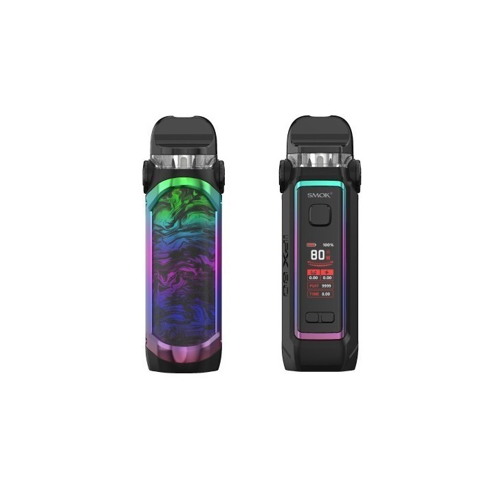 Smok IPX 80 Pod Mod elektrikli sigara, Rainbow renkli gövde ve ekran.