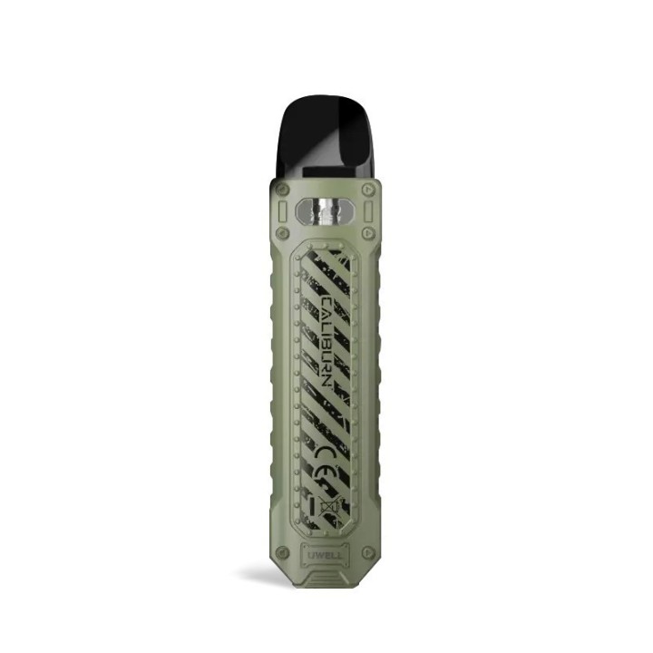 Uwell Caliburn Tenet Pod Mod yeşil askeri stil, dayanıklı görünüm.