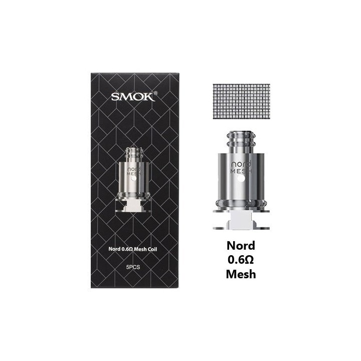 Smok Nord 0.6Ω Mesh Coil yedek parça, gümüş metalik.