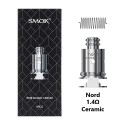 Smok Nord 1.4Ω Seramik Coil, 5 Adet, Gümüş Metalik