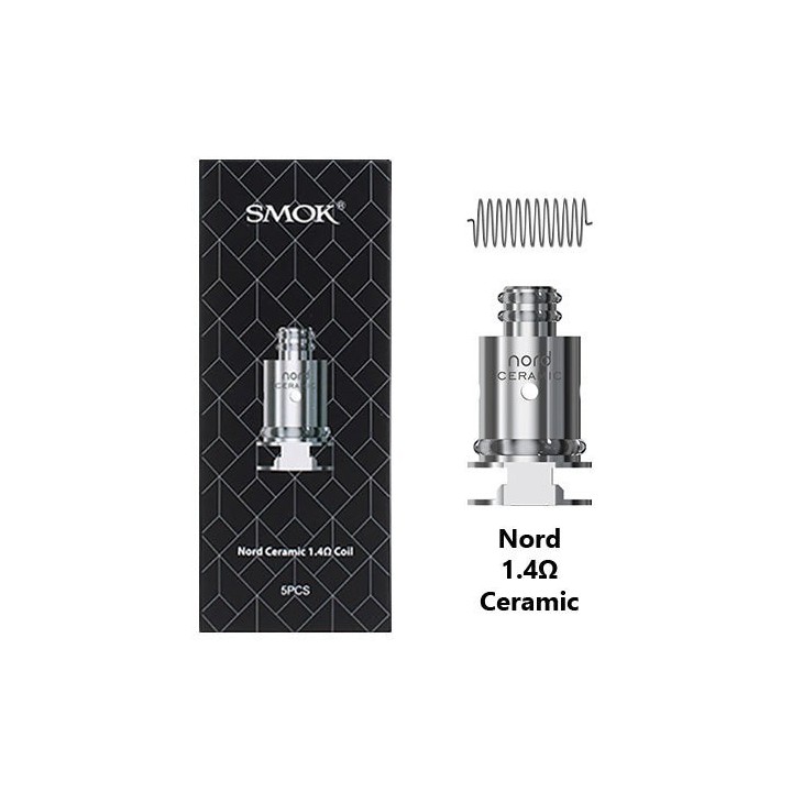 Smok Nord 1.4Ω Seramik Coil, 5 Adet, Gümüş Metalik