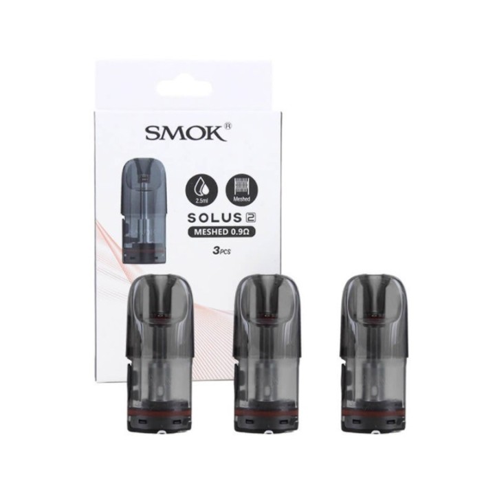 Smok Solus 2 Kartuş 0.9Ω Mesh Coil 2.5ml Koyu Gri Yedek (3 Adet)