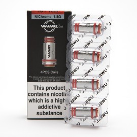 Uwell Whirl 1.8Ω NiChrome Coil 4'lü paket, kırmızı conta detaylı