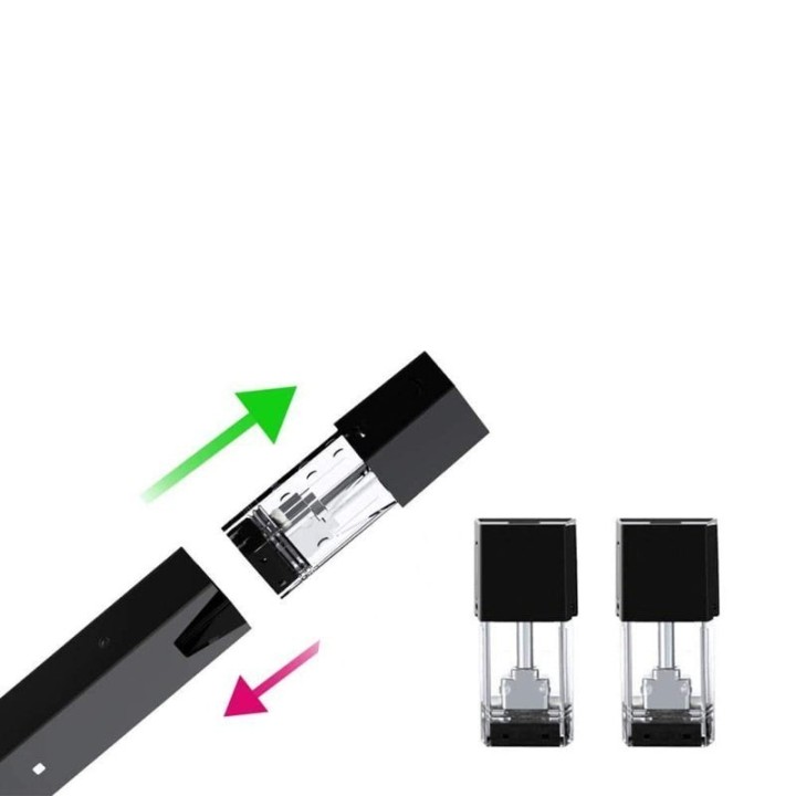 Smok Fit Kartuş siyah yedek pod, takma/çıkarma gösterimi.