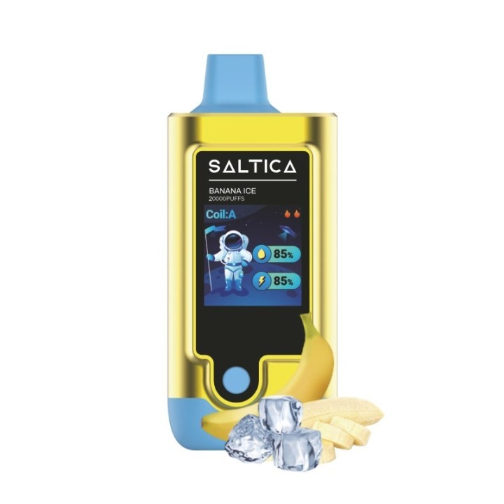Saltica Digital 20000 Banana Ice Kullan At, altın renkli dijital ekranlı.