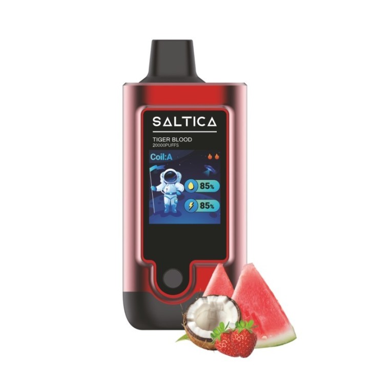 Saltica Digital 20000 Tiger Blood Kullan At, Kırmızı, Karpuz Çilek Aromalı.