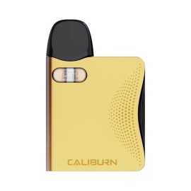 Uwell Caliburn AK3 Pod Mod Altın renkli, kompakt elektronik sigara cihazı.