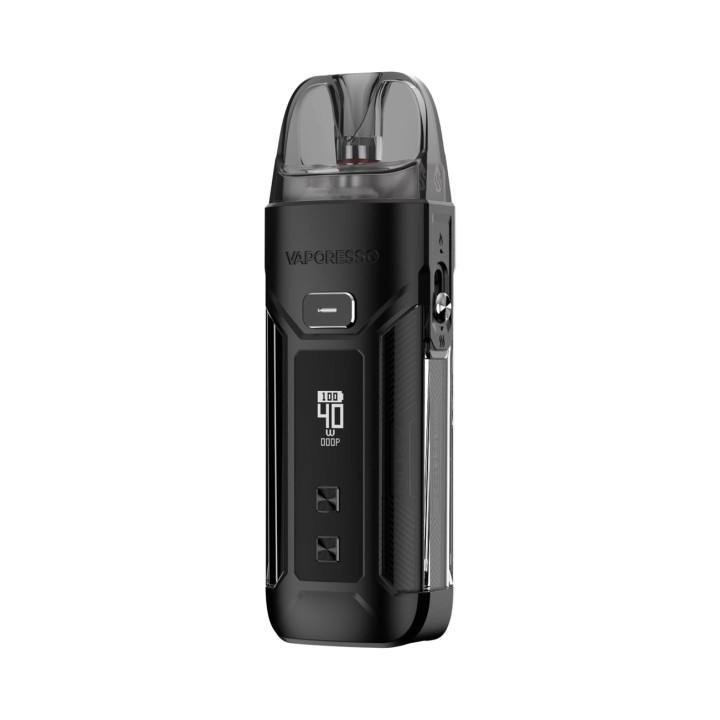 Vaporesso Luxe X Pro Pod Mod Siyah, ayarlanabilir watt ekranlı elektronik sigara.