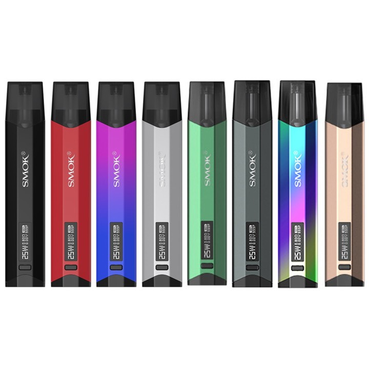 Smok Nfix Pod Mod çeşitleri: Siyah, Kırmızı, Mavi, Gümüş, Yeşil, Gri, Rainbow, Bronz.