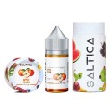 Saltica Apple Peach Salt Likit 50 mg şişe ve kutu ambalaj görseli