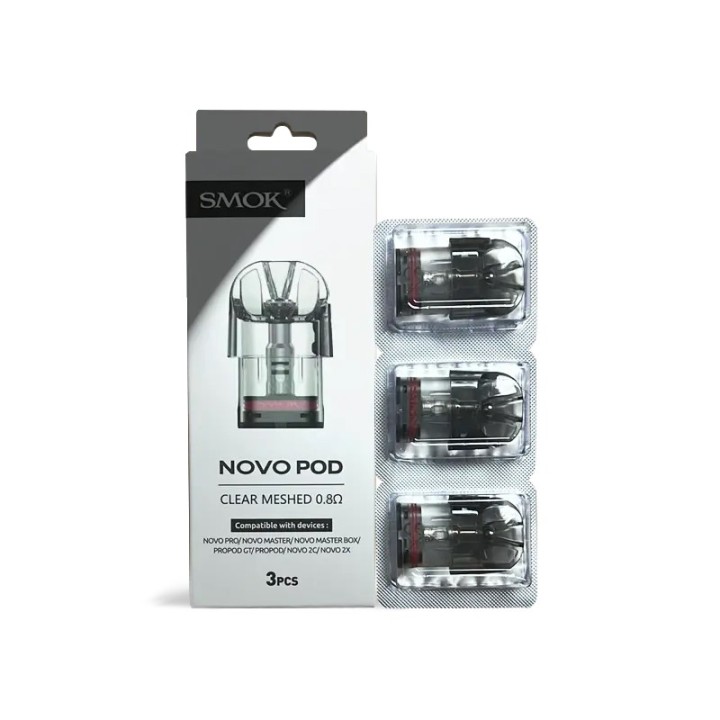 Smok Novo Pod Clear Meshed 0.8ohm Kartuş 3'lü Paket