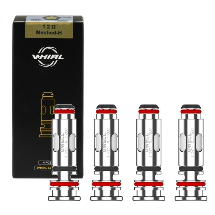 Uwell Whirl 1.2Ω Meshed-H Coil (4'lü Paket), Gümüş ve Kırmızı Detaylar