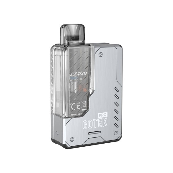 Aspire Gotek Pro Pod Mod gümüş renkli, şık tasarım, görsel net.