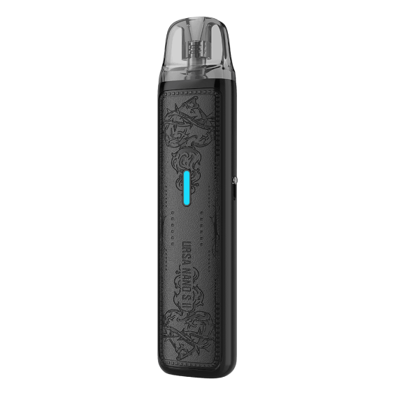 Lost Vape Ursa Nano S2 Pod Mod siyah, kabartmalı tasarımlı elektronik sigara.