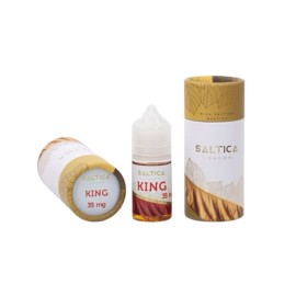 Saltica King Salt Likit 35mg şişe ve kutu sunumu.