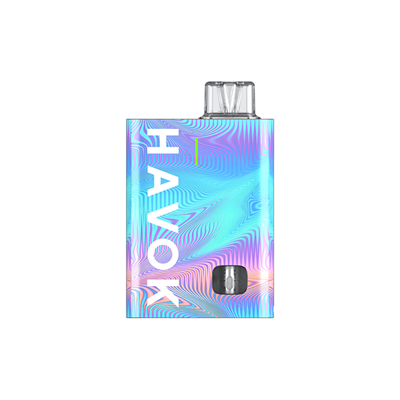 Uwell Havok R Pod Mod, holografik desenli, kompakt elektronik sigara.