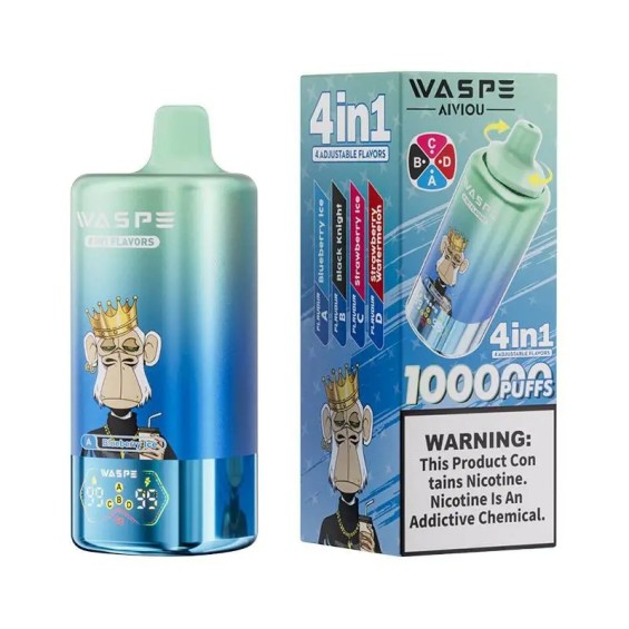 Waspe 4in1 10000 Puffs Kullan At Mavi Vape Blueberry Ice