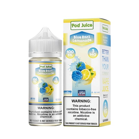 Pod Juice Blue Razz Limonade E Likit 100ml 3mg Nikotin