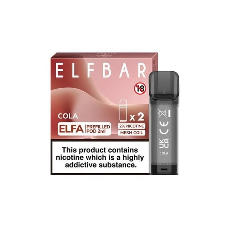 Elf Bar Elfa Kartuş Cola, 2'li Paket, 2ml, 2% Nikotin