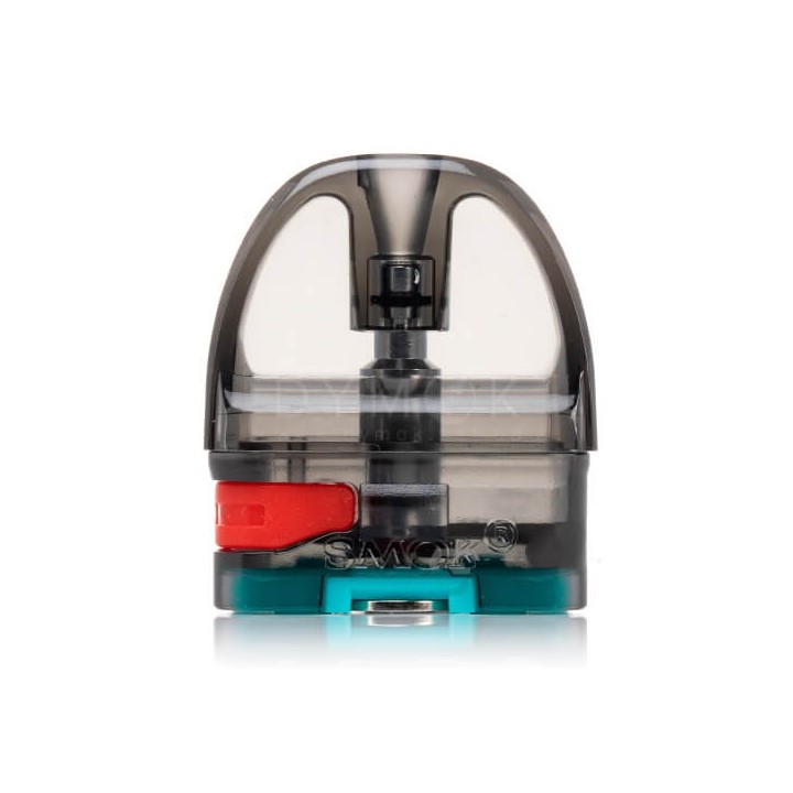 Smok Pozz Pro Pod Kartuşu, şeffaf, kırmızı ve turkuaz detaylı.