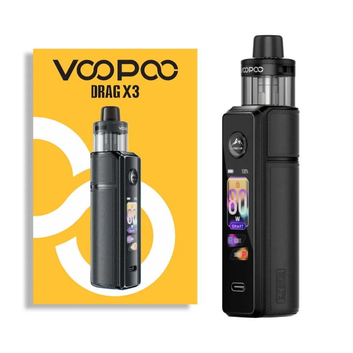 Voopoo Drag X3 Pod Mod Siyah, Ekranlı Elektronik Sigara Cihazı