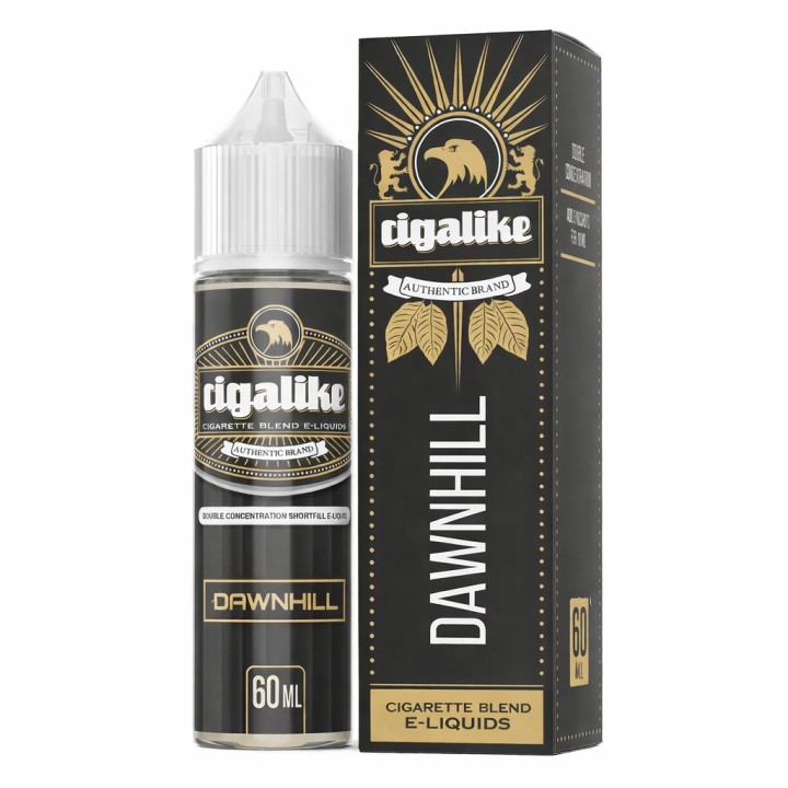 Cigalike Dawnhill E Likit 60ml, Siyah ve Altın Ambalajlı Sigara Aromalı